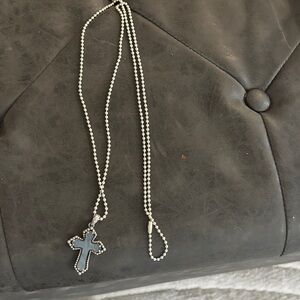LAGOS Silver Beaded Cross Necklace